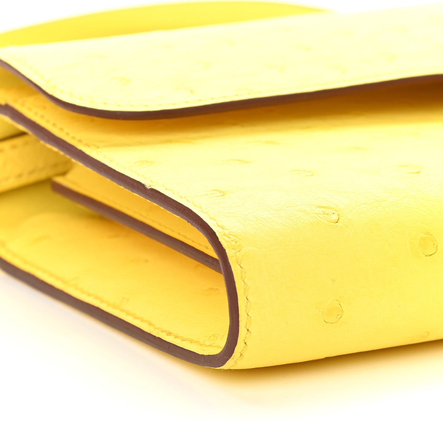 Ostrich Constance Long Wallet To Go Jaune Citron