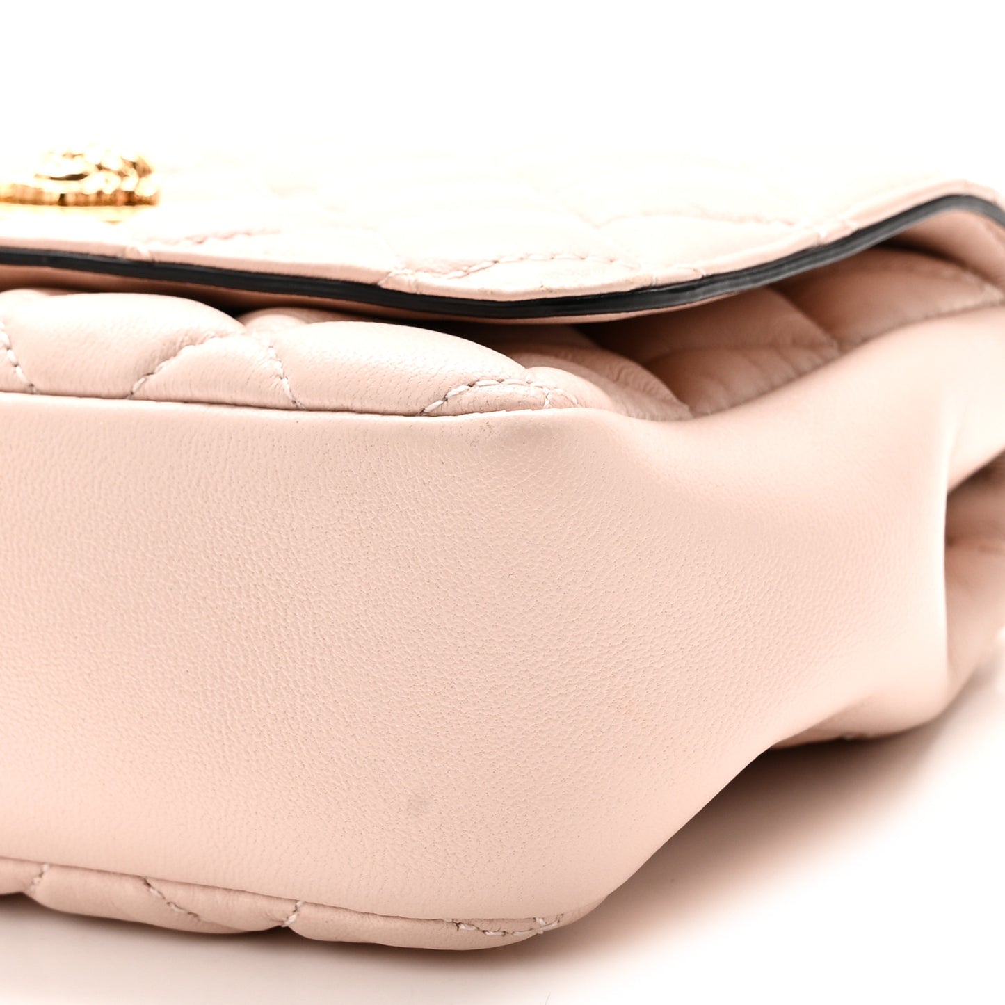 Nappa Quilted Small Medusa Chain Crossbody Light Pink