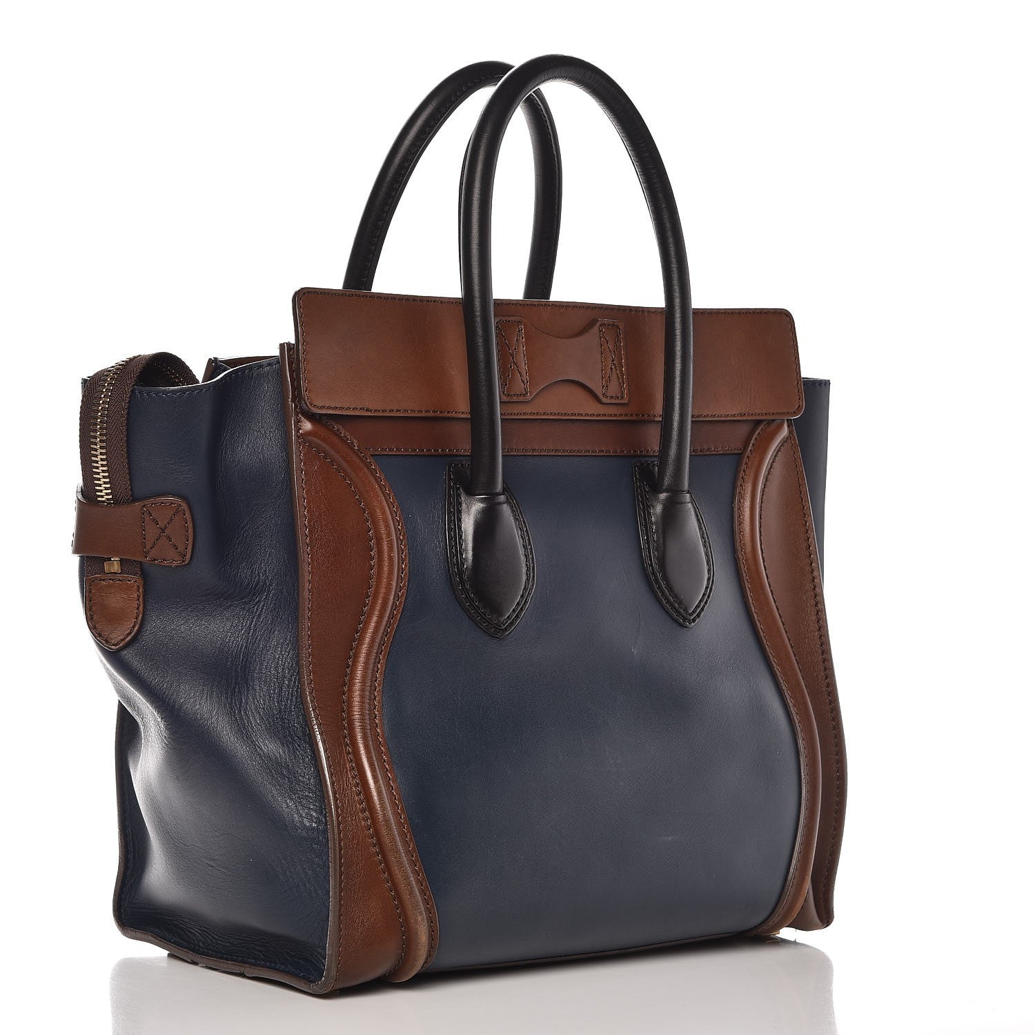 Celine Smooth Calfskin Mini Tri-Color Luggage Navy Blue 3 of 14