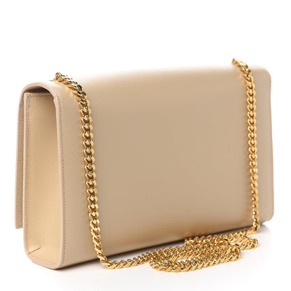 Saint Laurent Grain De Poudre Medium Monogram Kate Satchel Nude Powder 2 of 8
