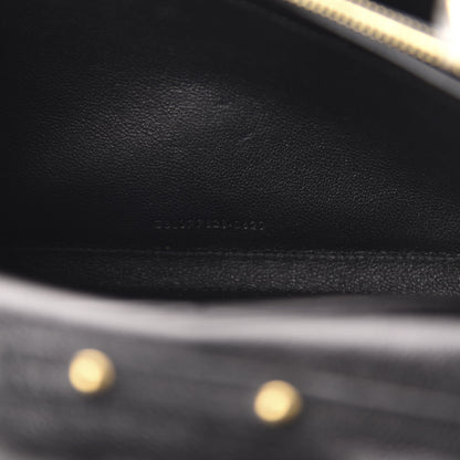 Saint Laurent Grain De Poudre Matelasse Chevron Monogram Chain Wallet Black 9 of 11