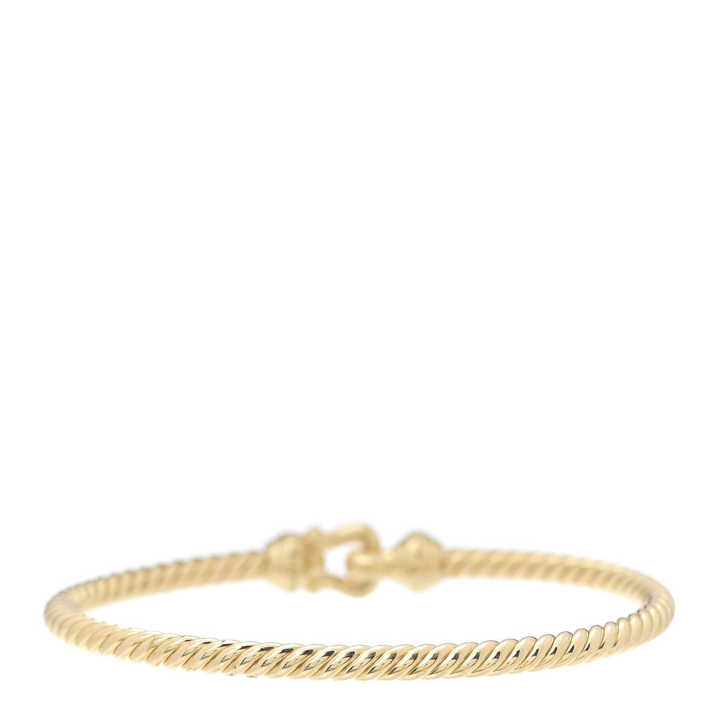 18K Yellow Gold Diamond 3.5mm Cable Buckle Bracelet