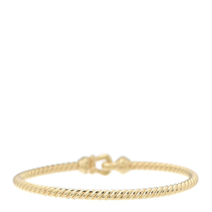 David Yurman 18K Yellow Gold Diamond 3.5mm Cable Buckle Bracelet 3 of 5