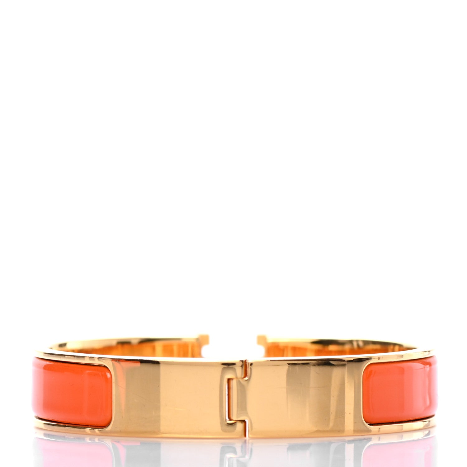Hermes Enamel Narrow Clic Clac H Bracelet PM Orange 3 of 4