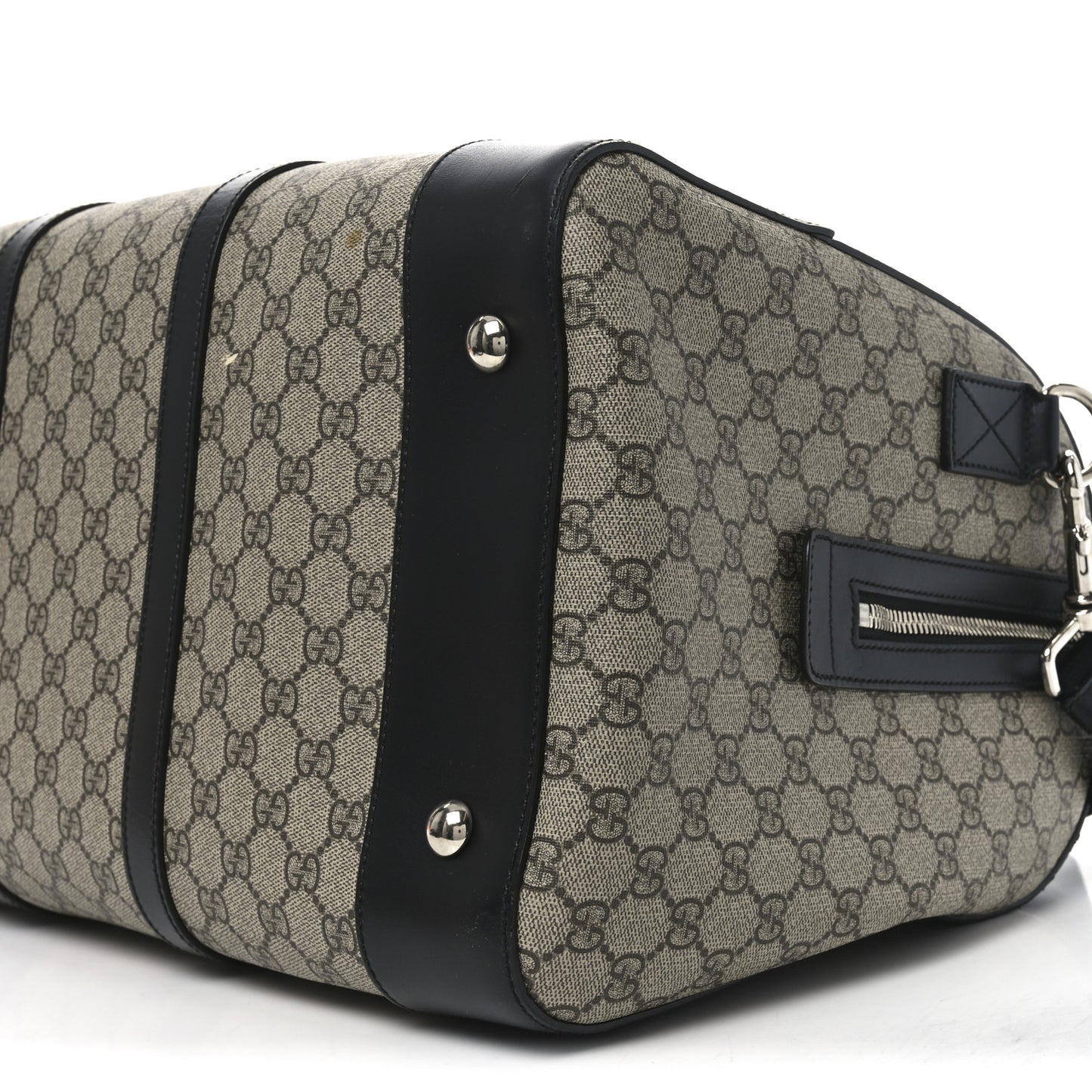 GG Supreme Monogram Selleria Calfskin Medium Duffle Beige Ebony Black