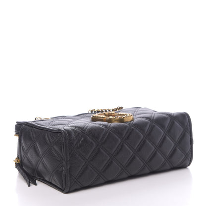 Marc Jacobs Grained Calfskin Quilted Double Stitched The Status Shoulder Bag Black 4 of 11