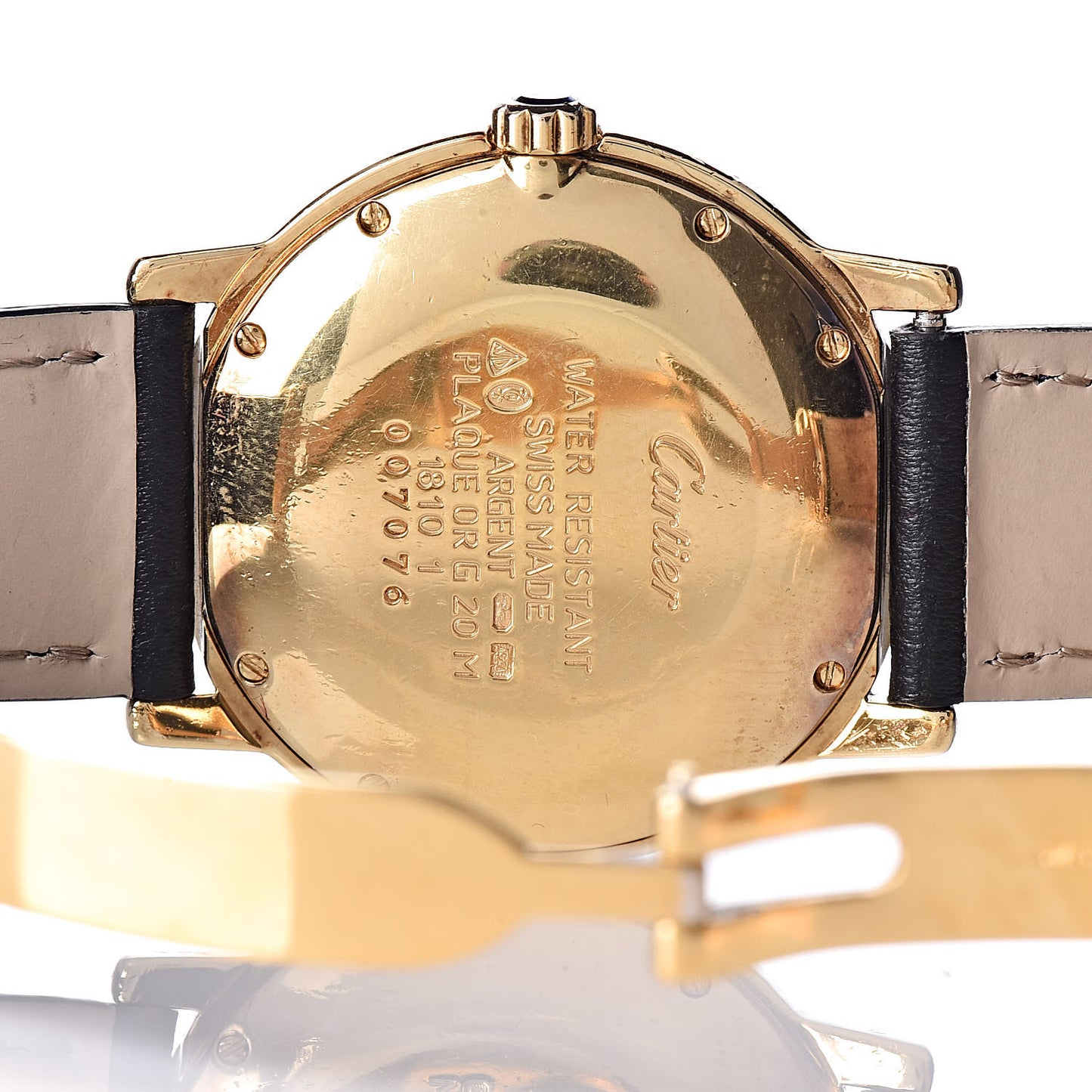 Sterling Silver Vermeil Calfskin 33mm Must De Cartier Quartz Watch