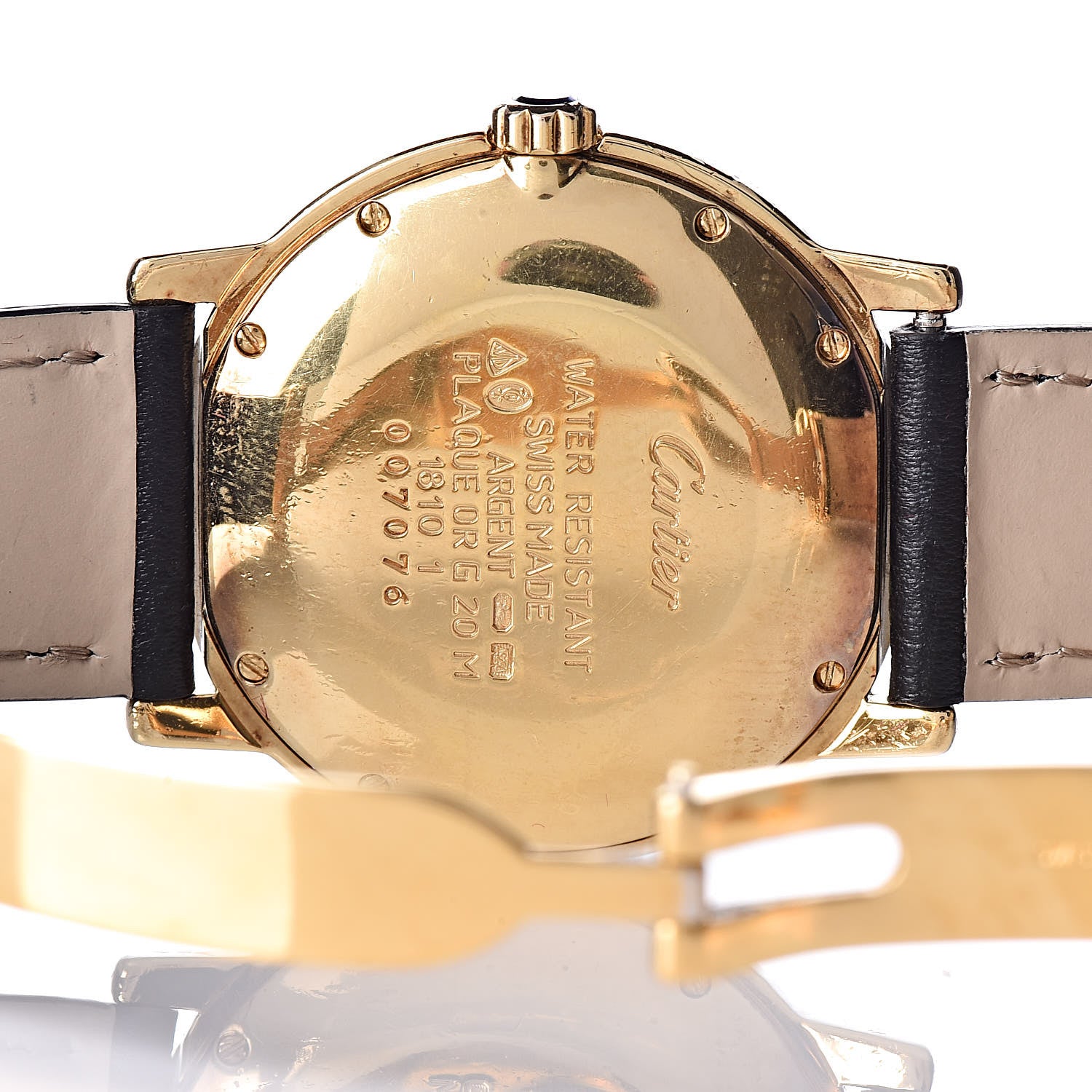 Cartier Sterling Silver Vermeil Calfskin 33mm Must De Cartier Quartz Watch 6 of 8