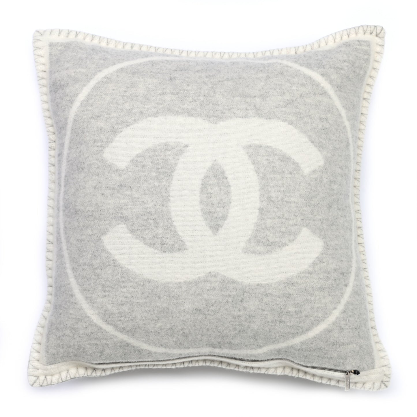 Merino Wool Cashmere CC Pillow Grey Off White