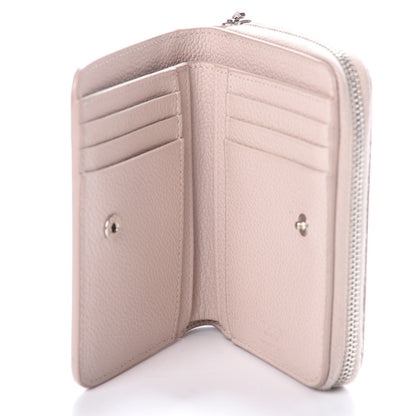 Saint Laurent Grained Calfskin Rive Gauche Compact Zip Around Wallet Pink 5 of 6