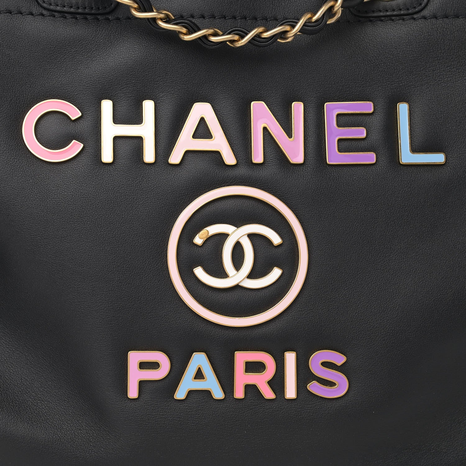 Chanel Calfskin Medium Deauville Tote Black Multicolor 9 of 13