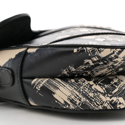 Christian Dior Calfskin New York Saddle Bag With Strap Black Multicolor 9 of 13