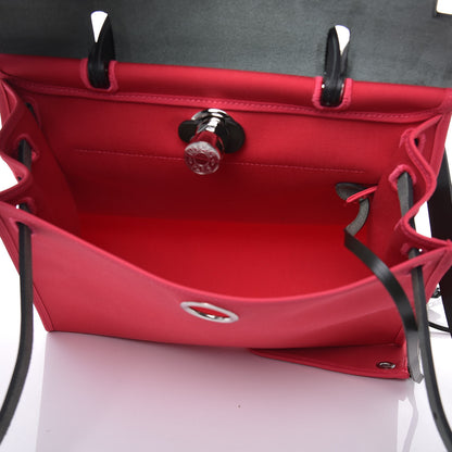 Hermes Vache Hunter Toile Herbag Zip 31 PM Rose Extreme Black 5 of 11