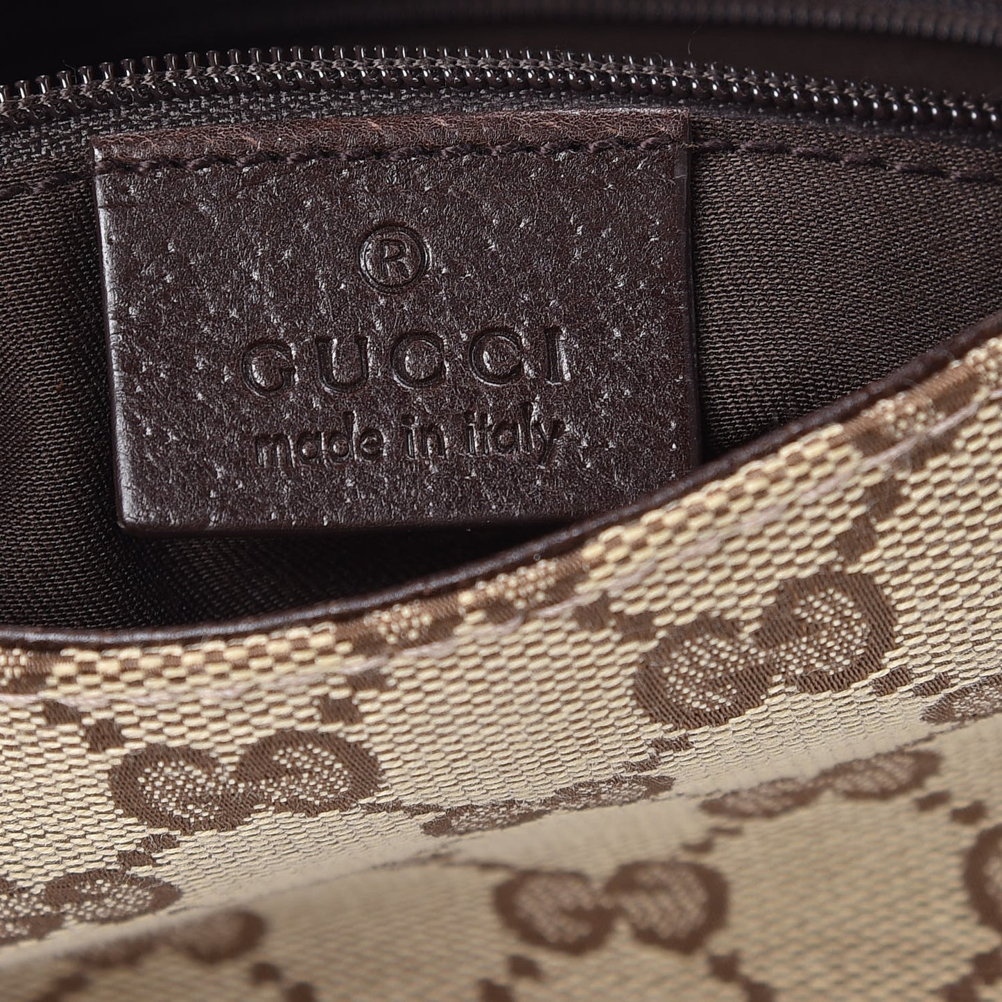 GG Monogram Buckle Belt Bag Dark Brown