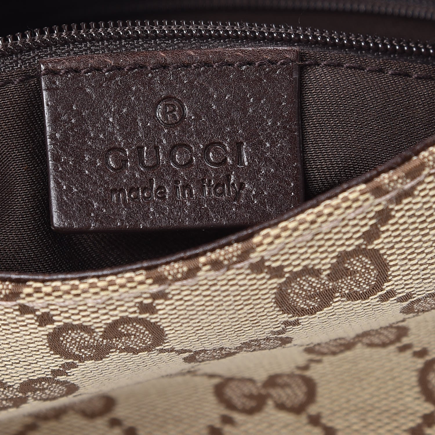 Gucci GG Monogram Buckle Belt Bag Dark Brown 8 of 9