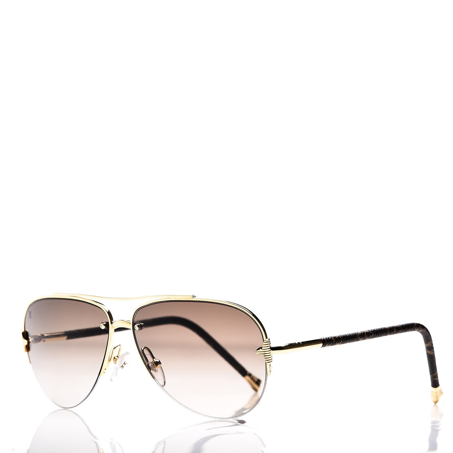 Louis Vuitton Monogram Petite Viola Pilote Aviator Sunglasses Z0571U Brown 1 of 7