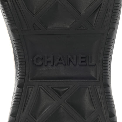 Chanel Velvet Calfskin Mixed Fibers CC Sneakers 38 Ivory Black 6 of 13