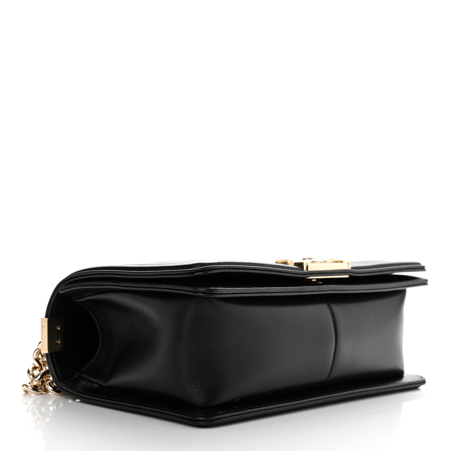 Lambskin Chevron Quilted Medium Boy Flap Black