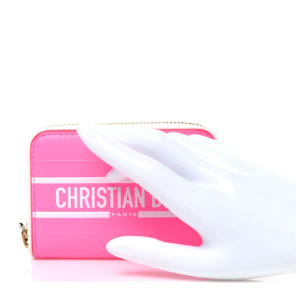 Christian Dior Calfskin Vibe Voyageur Card Holder Fluorescent Pink 2 of 7