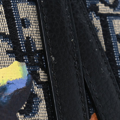 Christian Dior X ALEX FOXOTN Oblique Floral Print Mens Saddle Bag Blue Multicolor 12 of 15