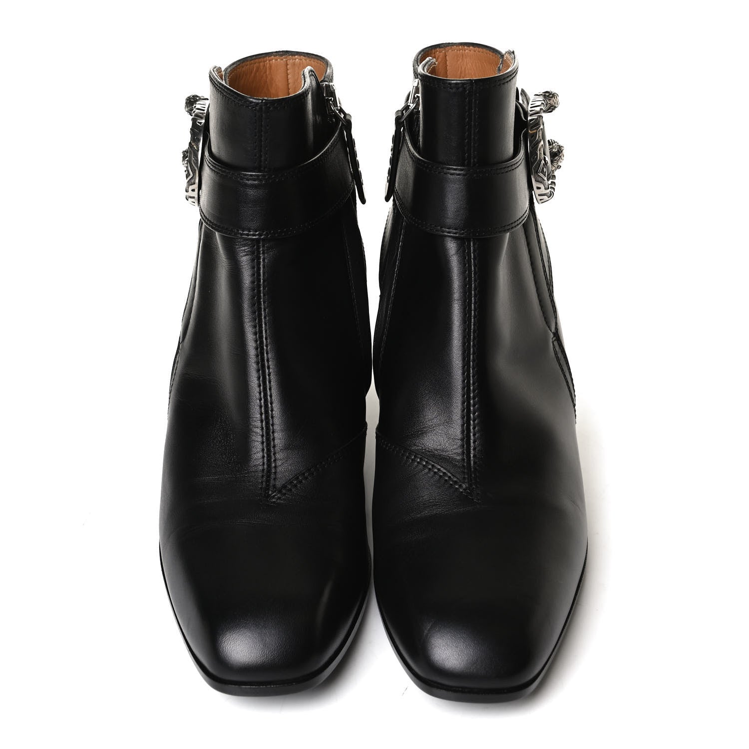 Gucci Calfskin Dionysus Elizabeth Ankle Boots 38 Black 5 of 13