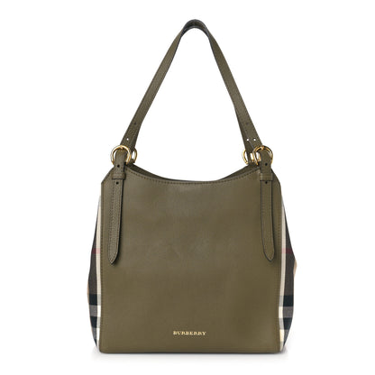 Burberry Grainy Calfskin House Check Small Canterbury Olive Melange 1 of 8