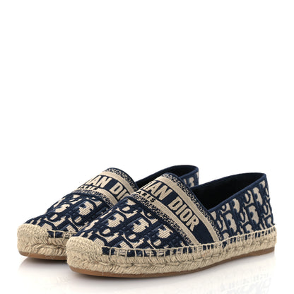Christian Dior Oblique Embroidered Granville 15mm Espadrilles 40 Deep Blue 4 of 15