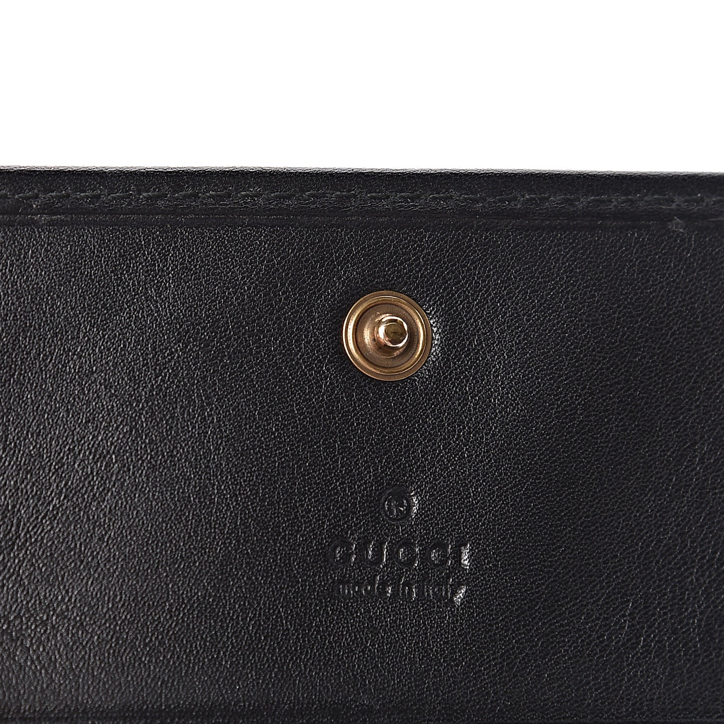 Calfskin Matelasse GG Marmont Card Case Wallet Black White