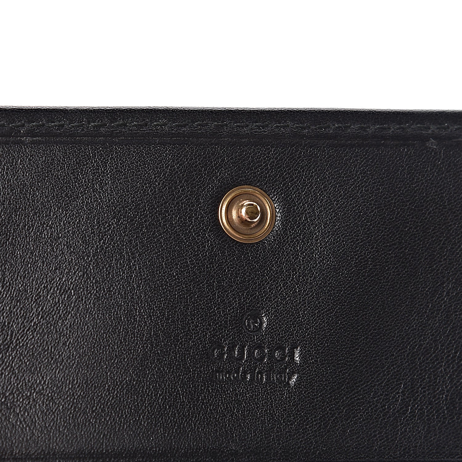 Gucci Calfskin Matelasse GG Marmont Card Case Wallet Black White 12 of 13