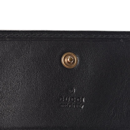 Gucci Calfskin Matelasse GG Marmont Card Case Wallet Black White 12 of 13