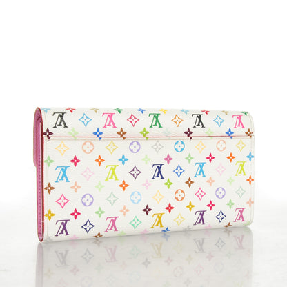 Louis Vuitton Monogram Multicolor Sarah Wallet NM White Litchi 3 of 7