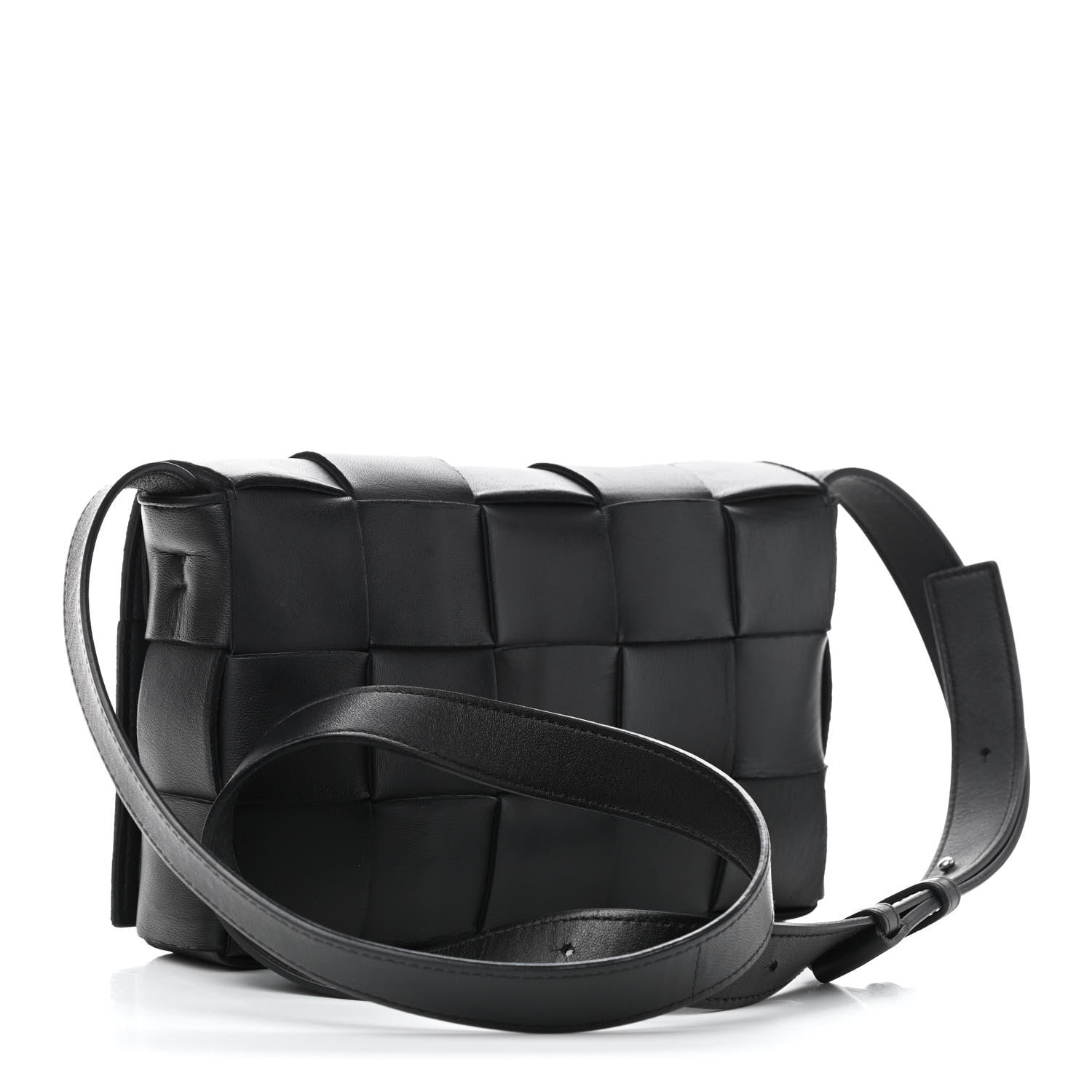 Bottega Veneta Lambskin Maxi Intrecciato Cassette Crossbody Bag Black 3 of 9
