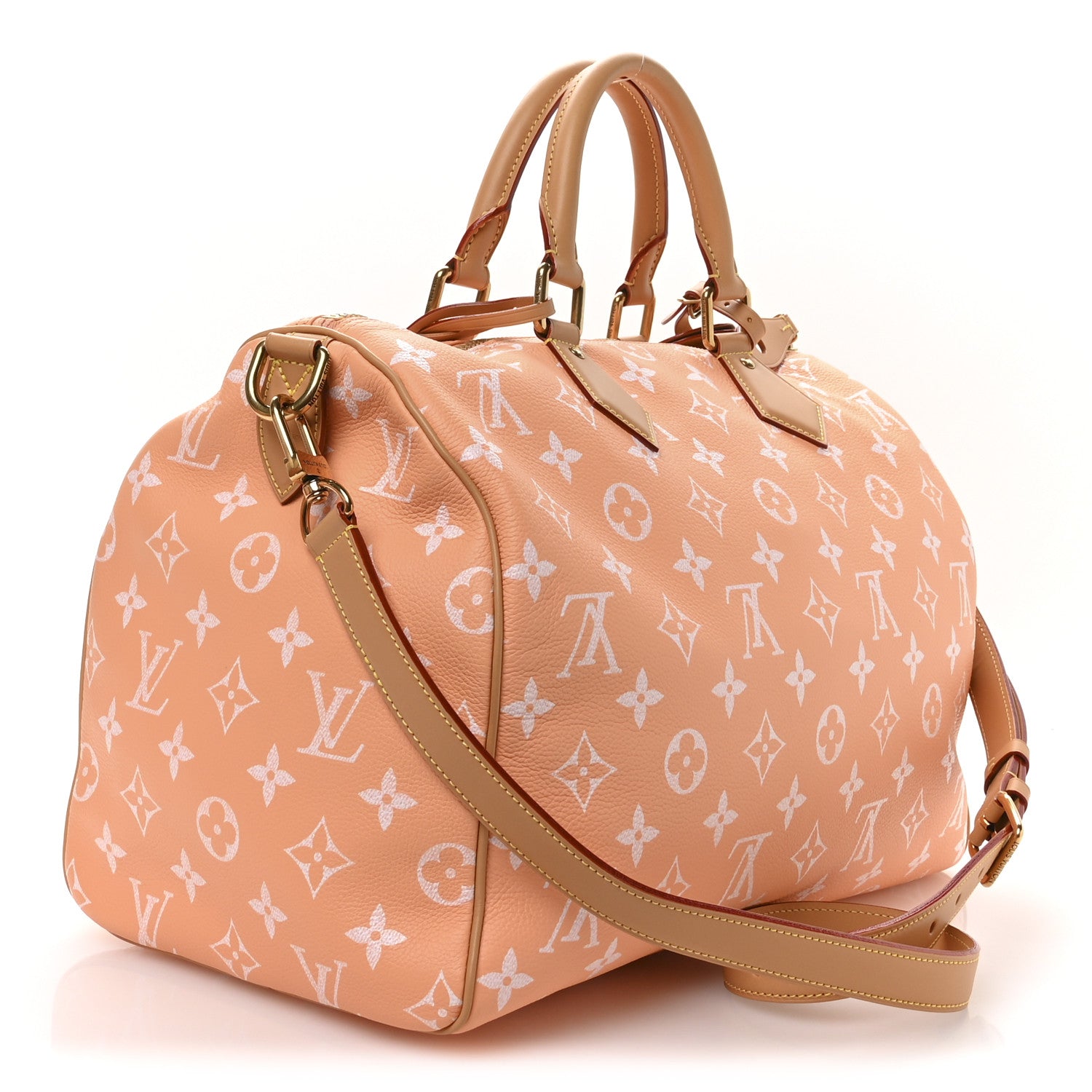 Louis Vuitton Calfskin Monogram Speedy P9 Bandouliere 40 Summer Peach 3 of 11
