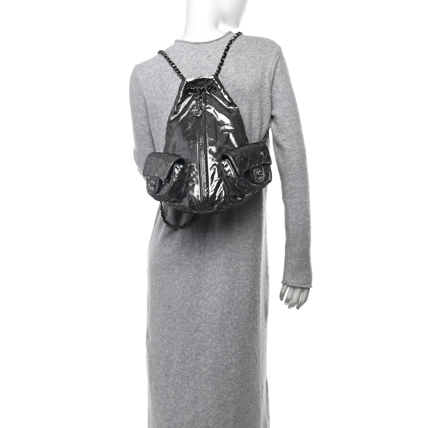 Chanel Iridescent Calfskin Backpack Is Back Dark Grey 2 of 10