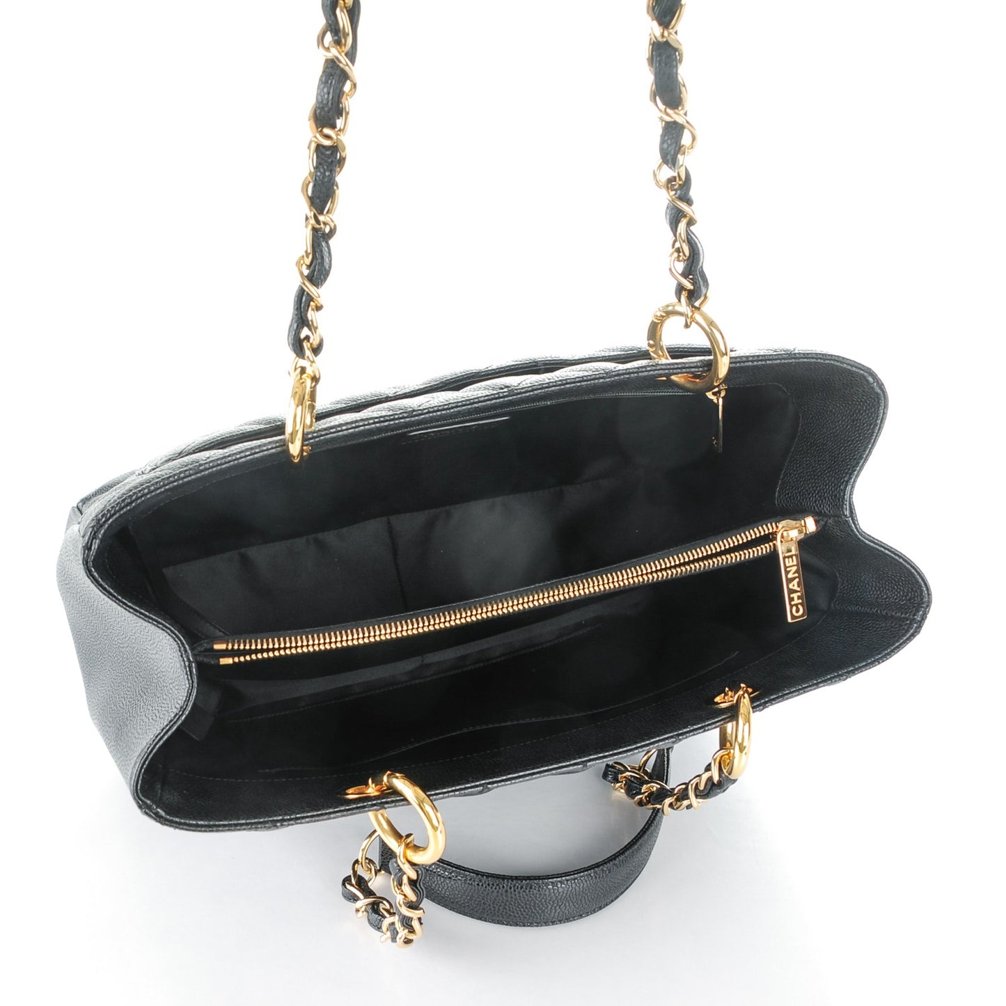 Caviar Quilted Grand Shopping Tote GST Black