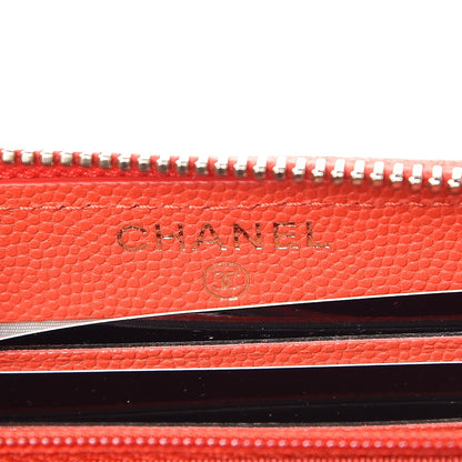 Chanel Iridescent Caviar Quilted Small Zip Around Wallet Orange 6 of 8