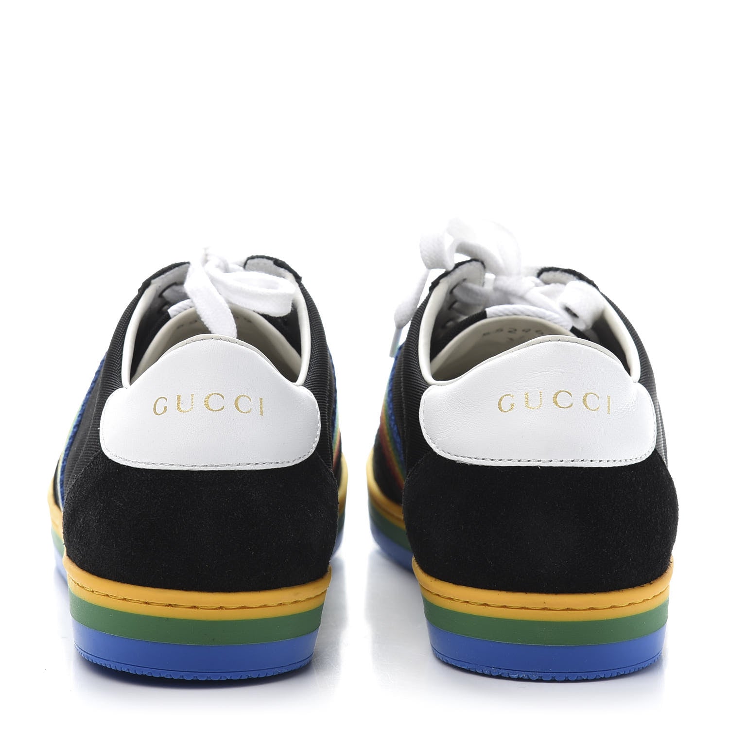 Gucci Suede Rainbow Womens G74 Sneakers 37 Black 4 of 10