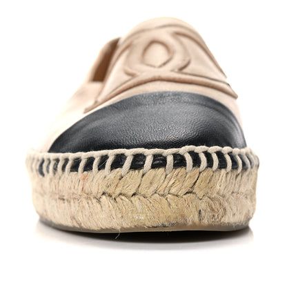 Chanel Lambskin CC Espadrilles 39 Beige Black 11 of 16
