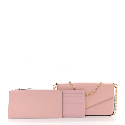 Louis Vuitton Vernis Felicie Chain Wallet Rose Ballerine 3 of 12