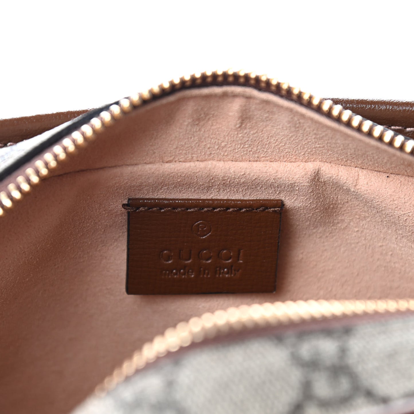 GG Supreme Monogram Textured Calfskin Retro Interlocking G Travel Pouch Beige Ebony Brown Sugar
