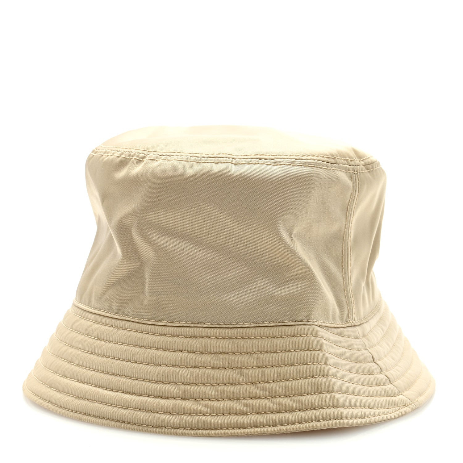 Prada Re-Nylon Metal Triangle Logo Womens Bucket Hat L Cammeo 3 of 7