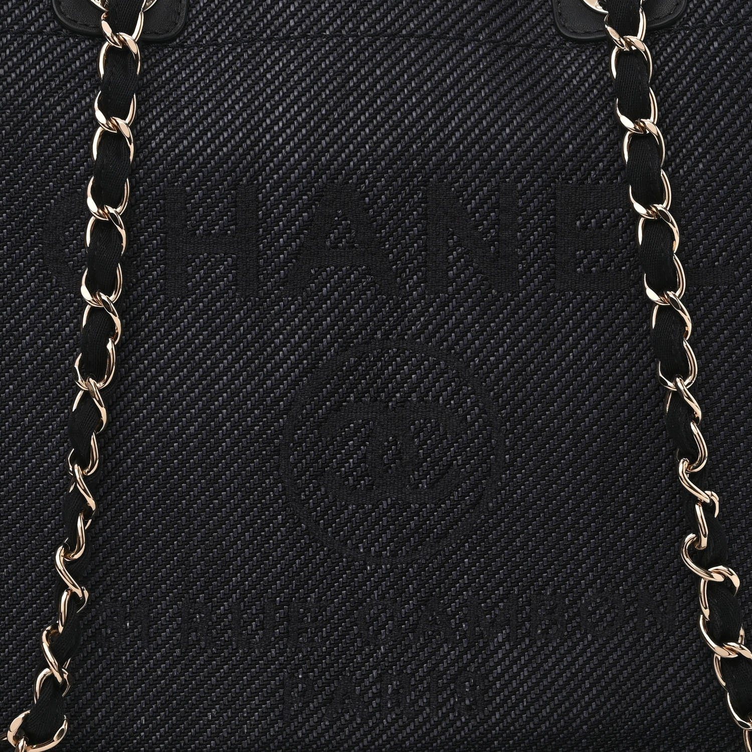 Chanel Mixed Fibers Calfskin Medium Deauville Tote Blue 7 of 9