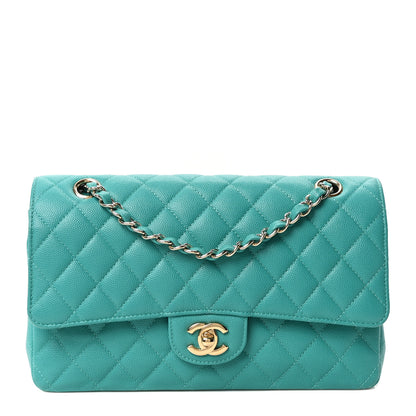 Chanel Caviar Quilted Medium Double Flap Turquoise 1 of 10