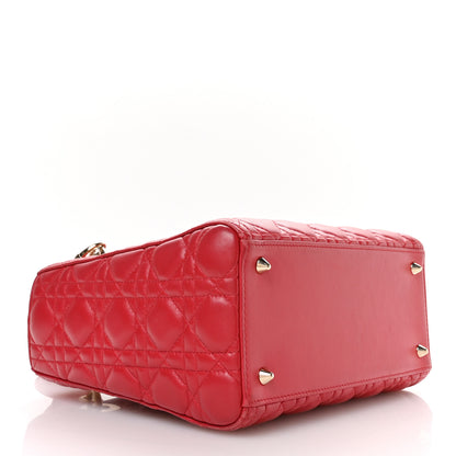 Christian Dior Lambskin Cannage Medium Lady Dior Red 5 of 13