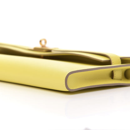 Hermes Swift Kelly Cut Clutch Pochette Lime 6 of 10