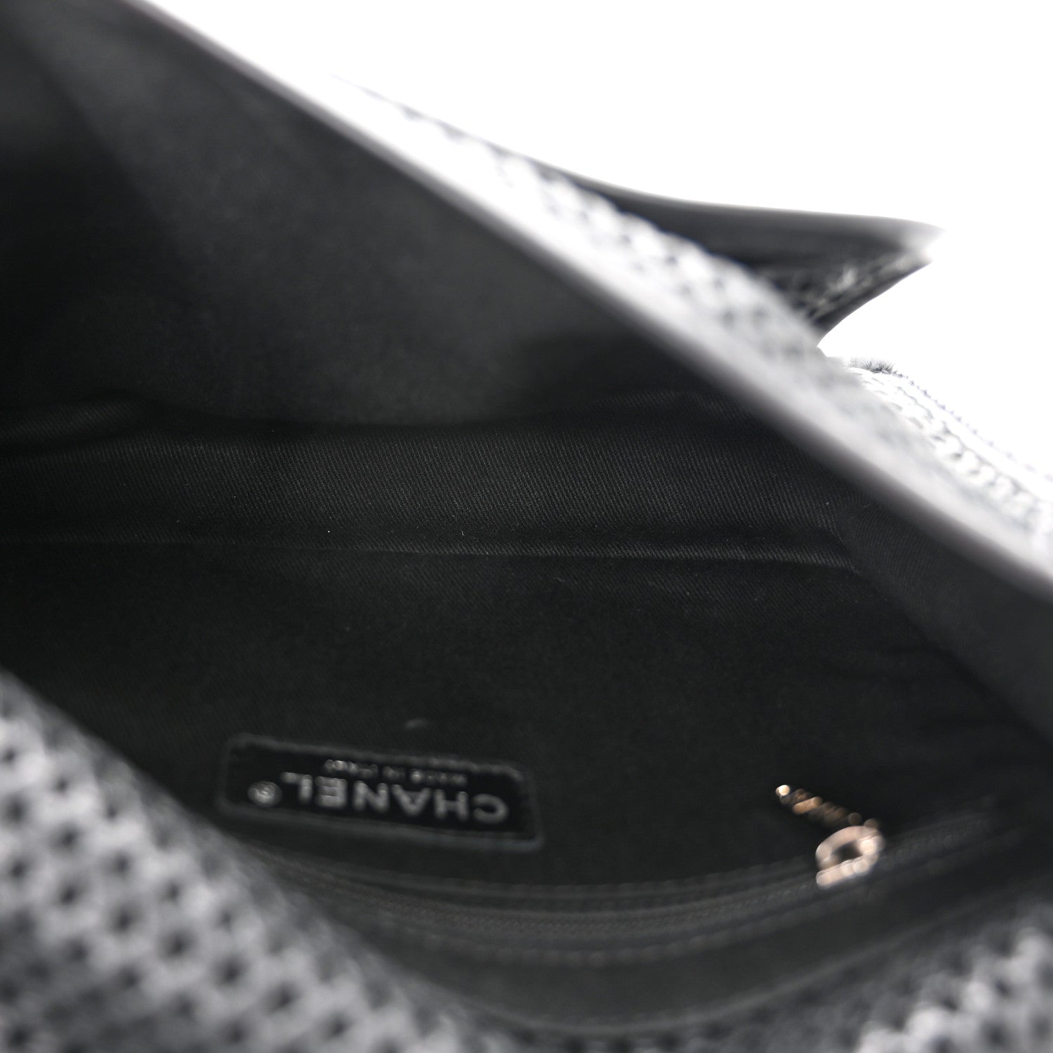 Chanel Metallic Perforated Calfskin Small Up In The Air Flap Black 5 of 10