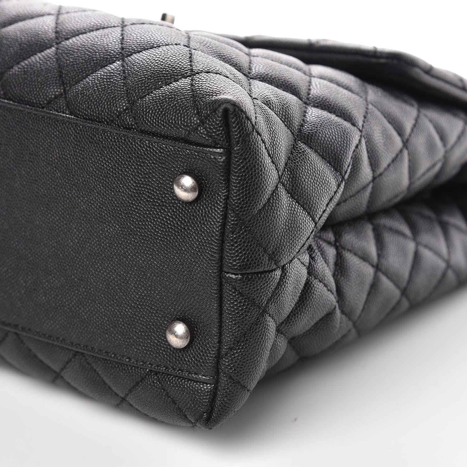 Chanel Caviar Lizard Quilted Large Coco Handle Flap Black 10 of 11
