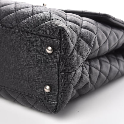 Chanel Caviar Lizard Quilted Large Coco Handle Flap Black 10 of 11