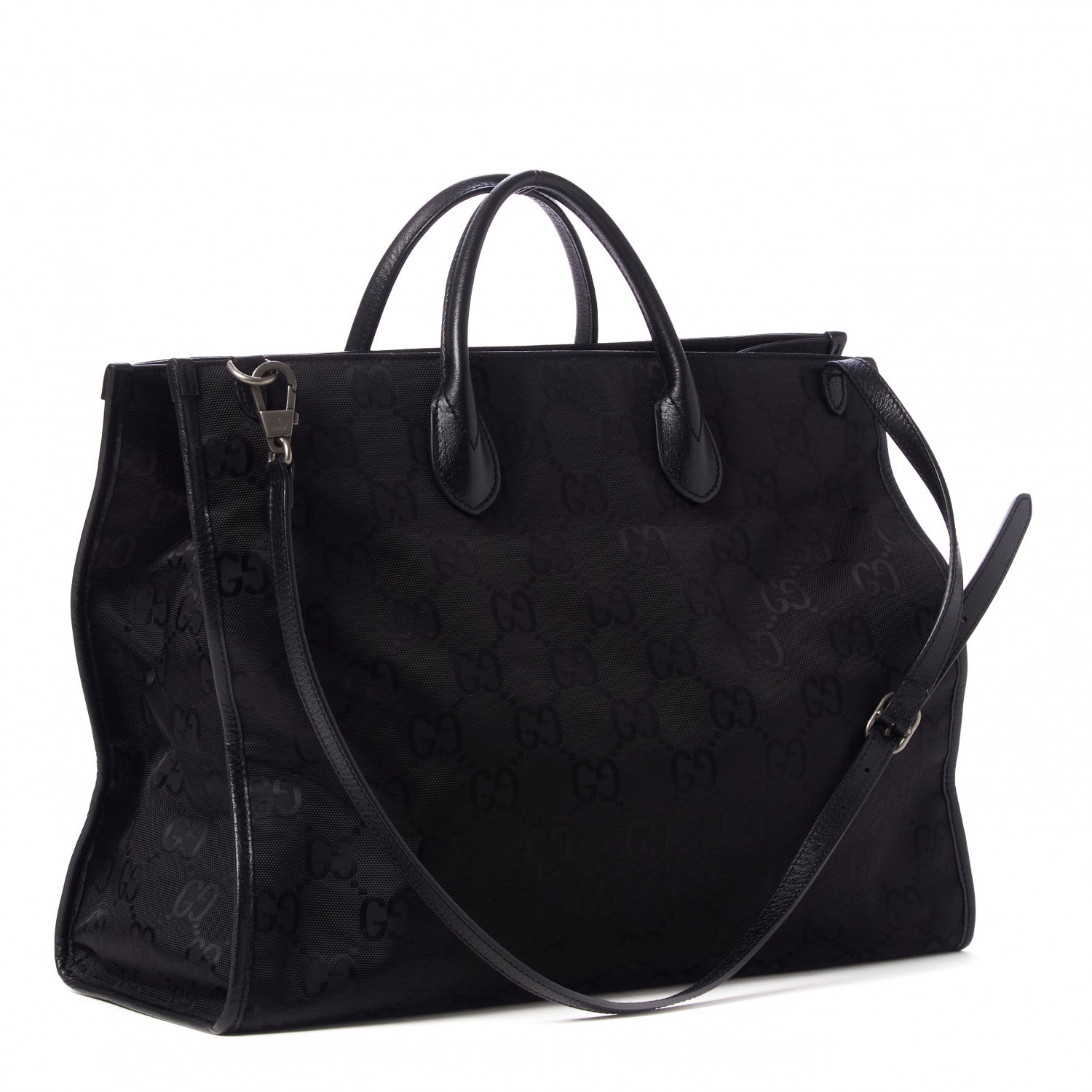 Gucci Econyl Nylon Monogram Large Off The Grid Tote Bag Black 3 of 9