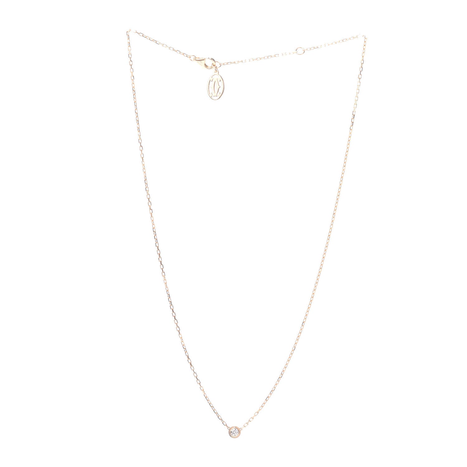 Cartier 18K Yellow Gold Diamond SM D'Amour Pendant Necklace 3 of 4